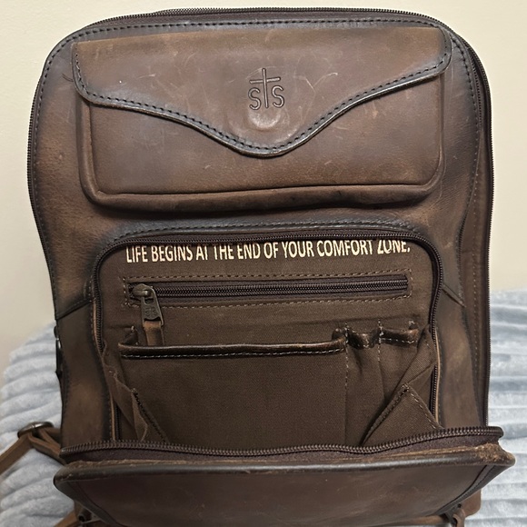 STS Ranchwear Tan Leather Backpack - Picture 10 of 12